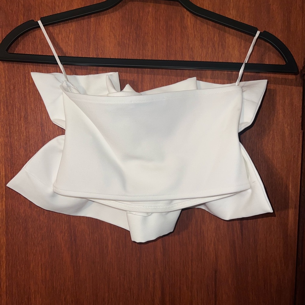 Zara Cropped Ruffle Top - Picture 2 of 2